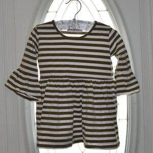 ADORABLE SWEETNESS Stripped Ruffle Girls Top Size 5